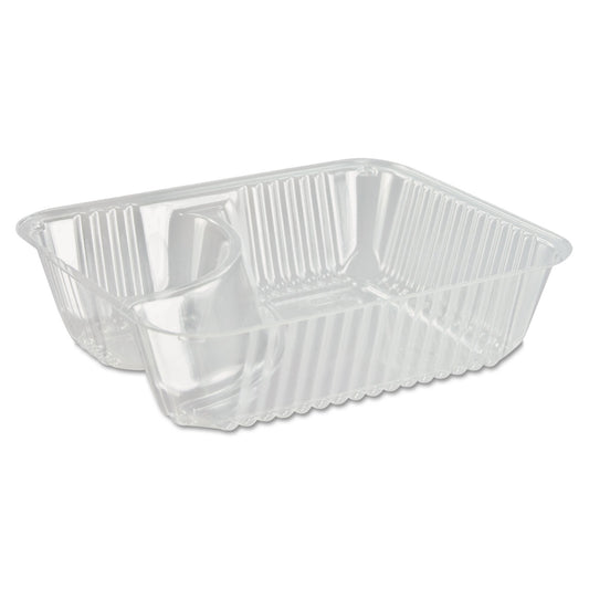 Dart ClearPac Small Nacho Tray, 2-Compartments, 5 x 6 x 1.5, Clear, Plastic, 125/Bag, 2 Bags/Carton (DCCC56NT2)