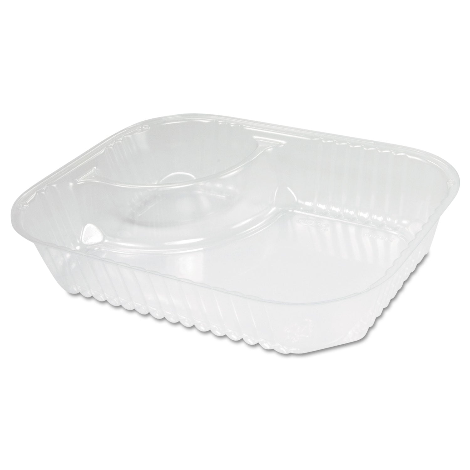 Dart ClearPac Large Nacho Tray, 2-Compartments, 3.3 oz, 6.2 x 6.2 x 1.6, Clear, Plastic, 500/Carton (DCCC68NT2)