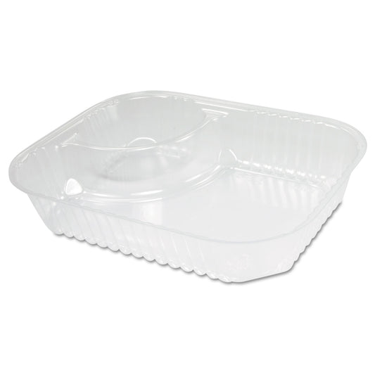 Dart ClearPac Large Nacho Tray, 2-Compartments, 3.3 oz, 6.2 x 6.2 x 1.6, Clear, Plastic, 500/Carton (DCCC68NT2)