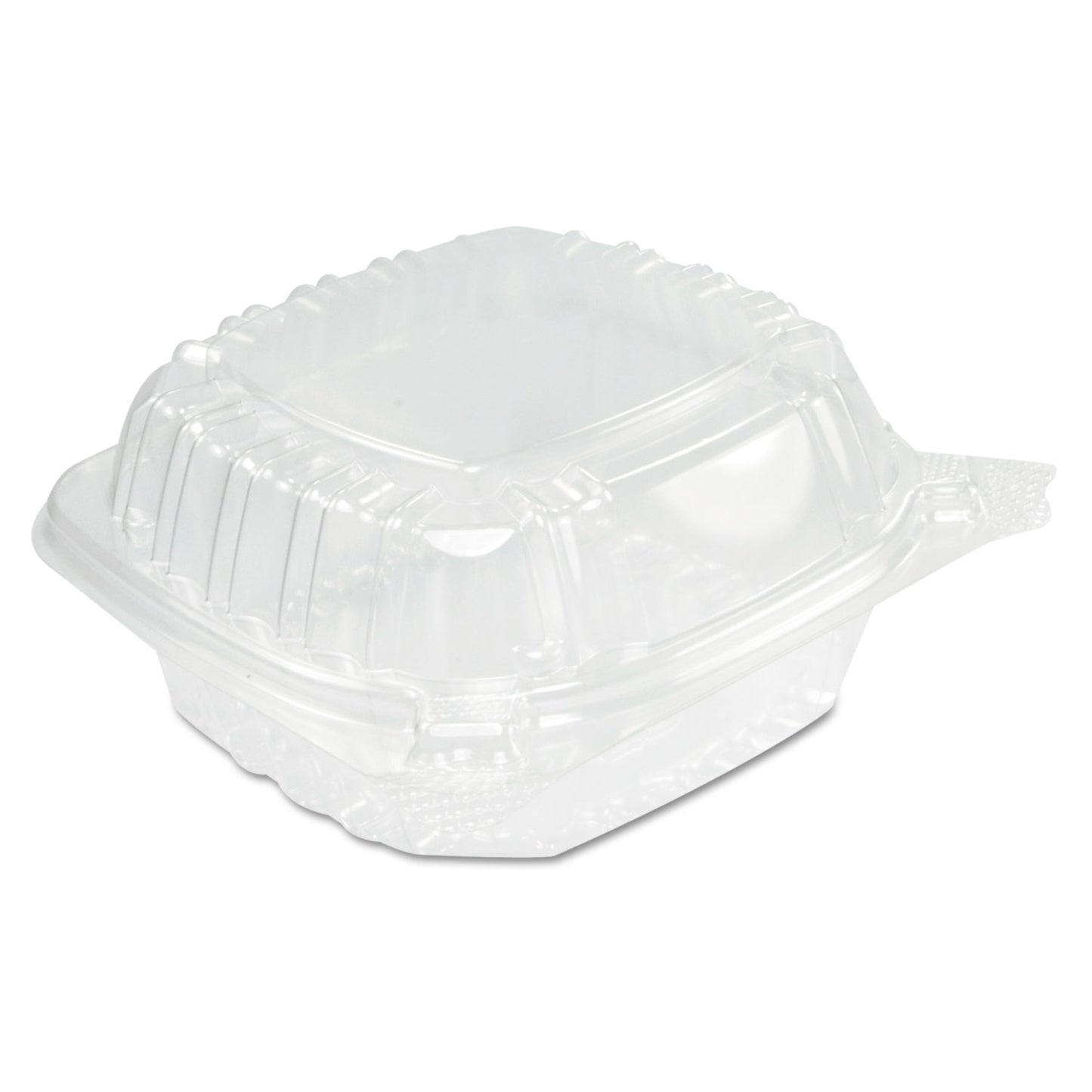 Dart ClearSeal Hinged-Lid Plastic Containers, Sandwich Container, 13.8 oz, 5.4 x 5.3 x 2.6, Clear, Plastic, 500/Carton (DCCC53PST1)