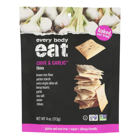 Every Body Eat - Snack Thins Chive/garlic - Case Of 6-4 Oz