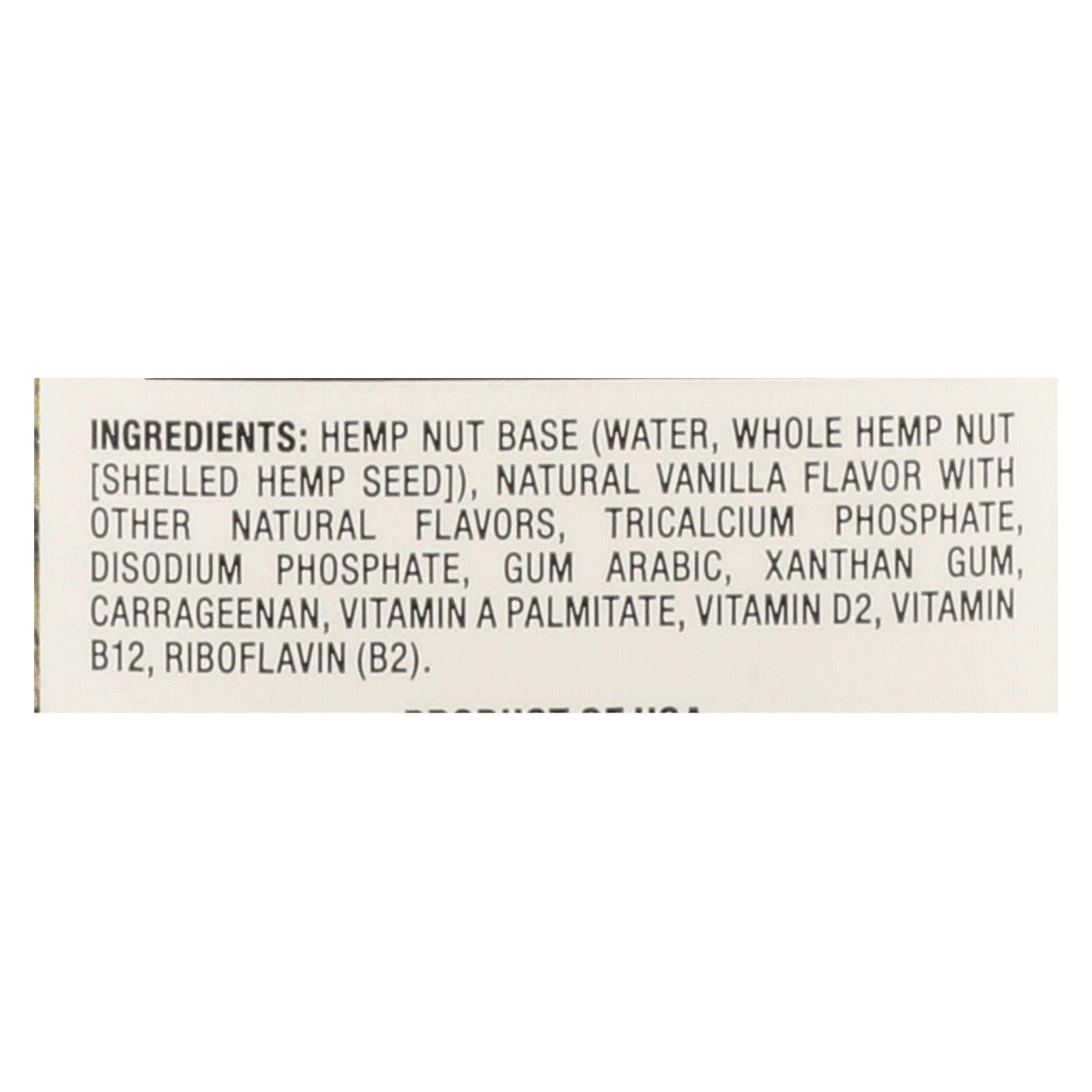 Pacific Natural Foods Hemp Vanilla - Unsweetened - Case Of 12 - 32 Fl Oz.