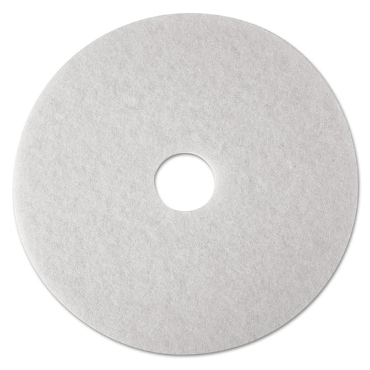 3M Low-Speed Super Polishing Floor Pads 4100, 24" Diameter, White, 5/Carton (MMM08488)