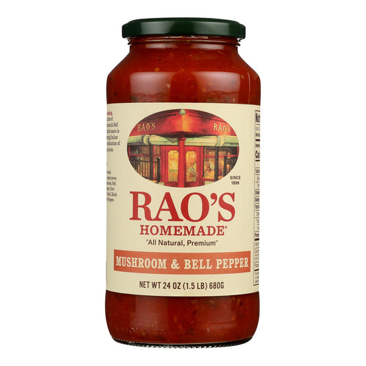 Rao's Specialty Food Homemade Sauce - Peppers And Mushroom - Case Of 12 - 24 Oz.