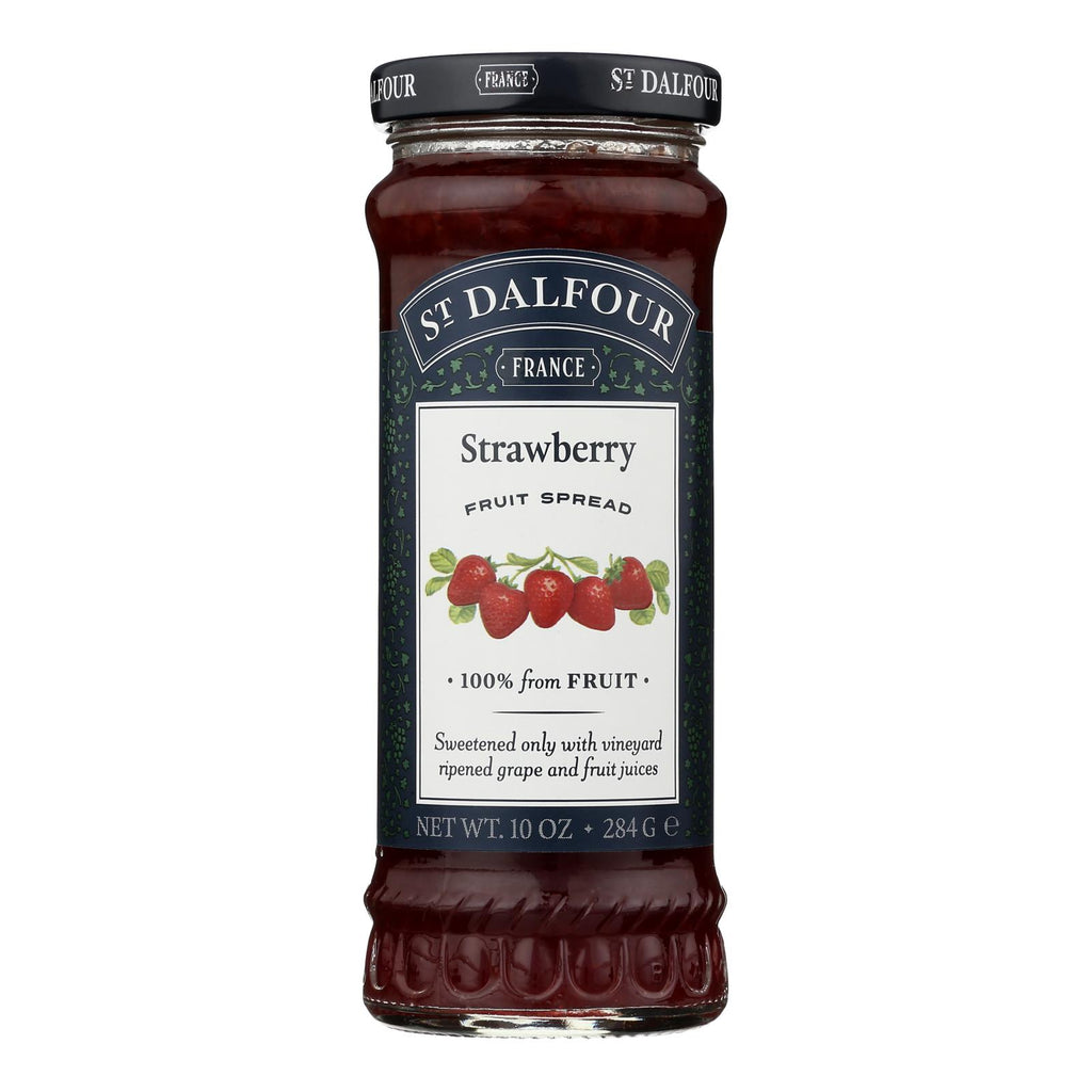 St Dalfour Fruit Spread - Deluxe - 100 Percent Fruit - Strawberry - 10 Oz - Case Of 6