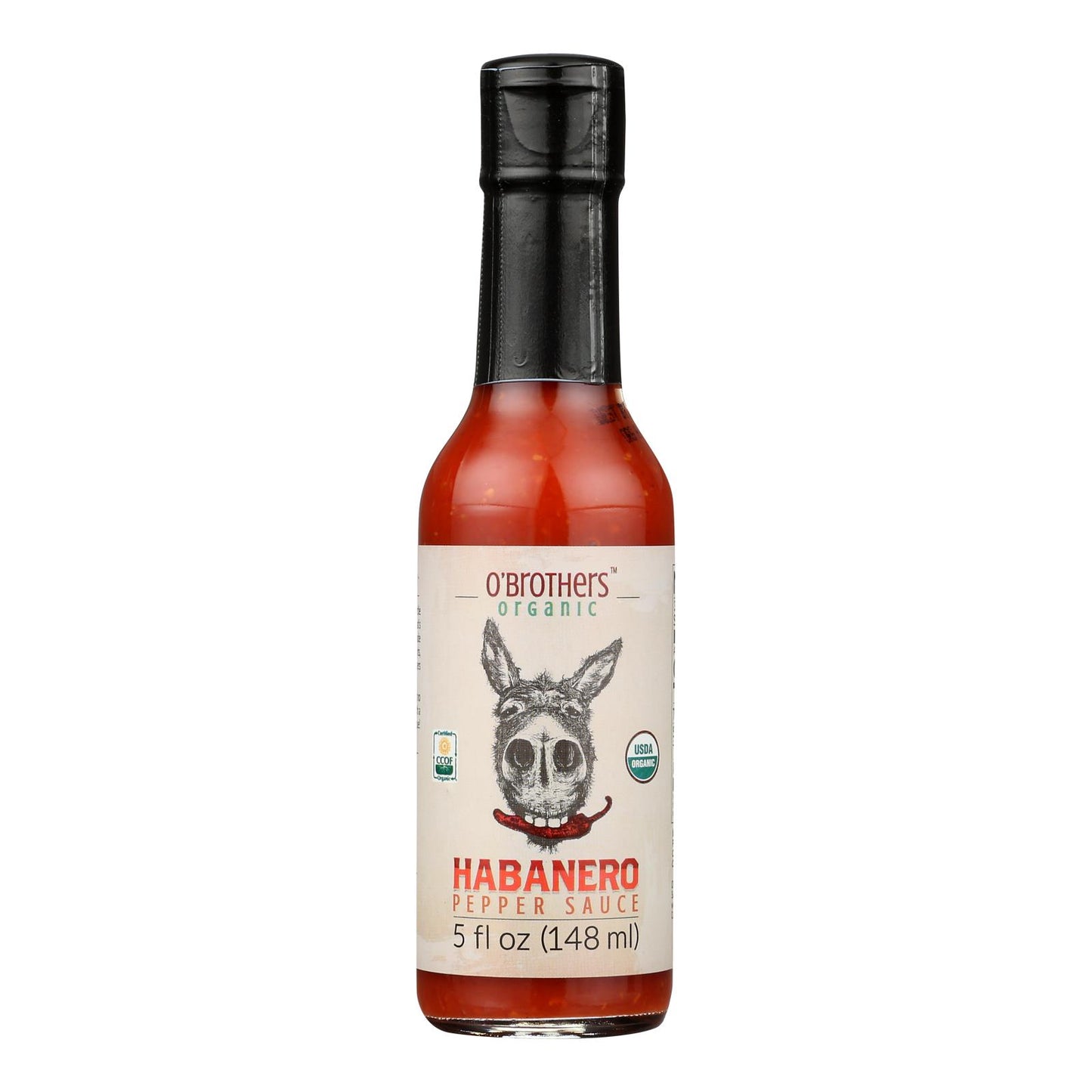 O'brothers Hot Sauce Habanero Pepper Sauce - Case Of 12 - 5 Fz
