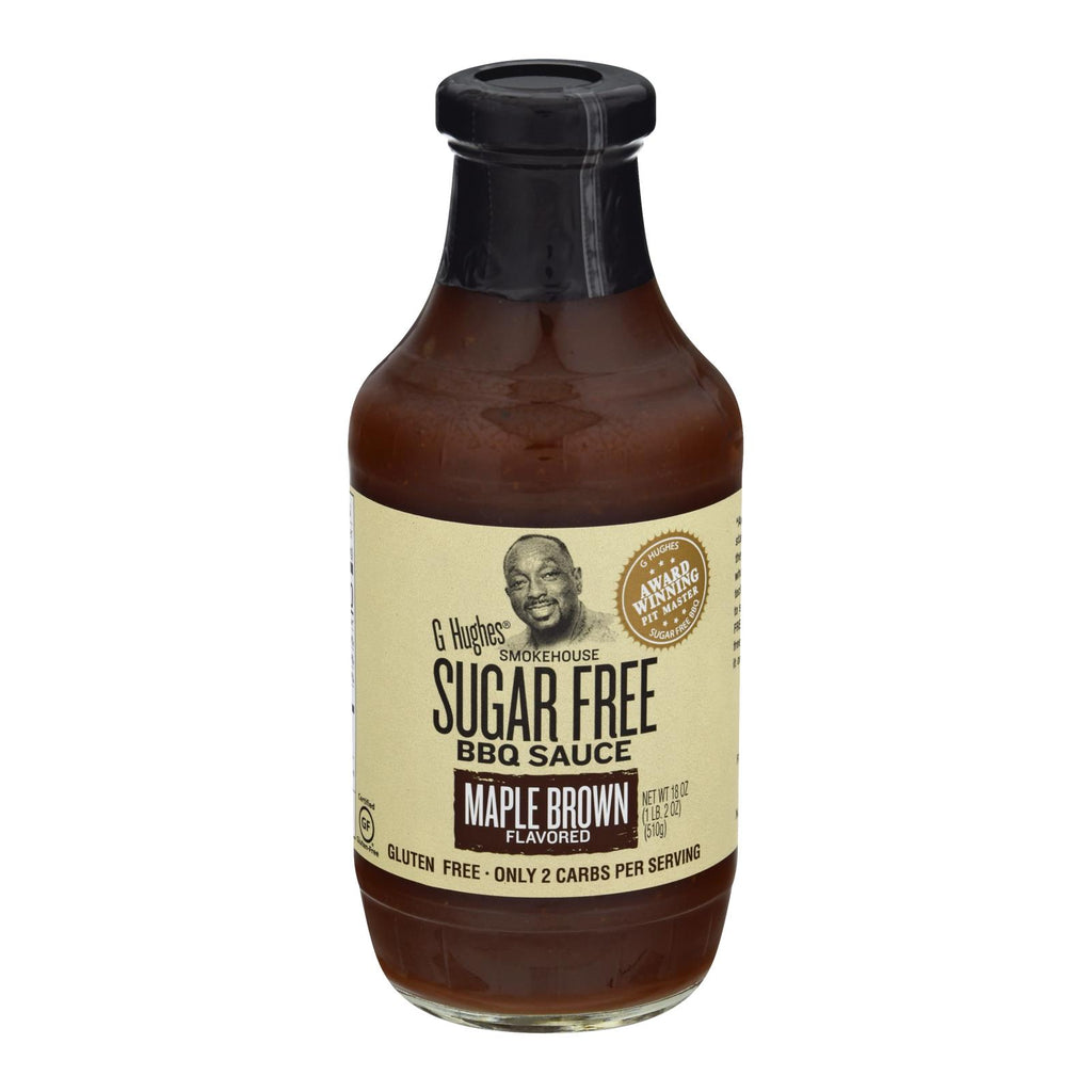 G Hughes Bbq Sauce - Maple Brown Sugar - Case Of 6 - 18 Oz