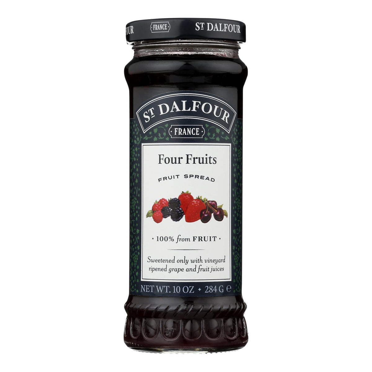 St Dalfour Fruit Spread - Deluxe - 100 Percent Fruit - Four Fruits - 10 Oz - Case Of 6