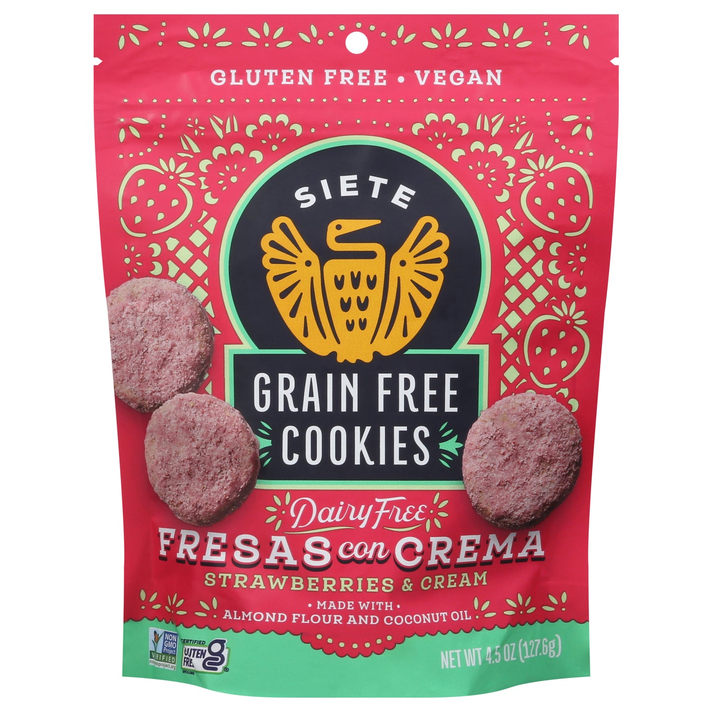 Siete - Cookies Fresas Con Crema - Cs Of 10-4.5 Oz