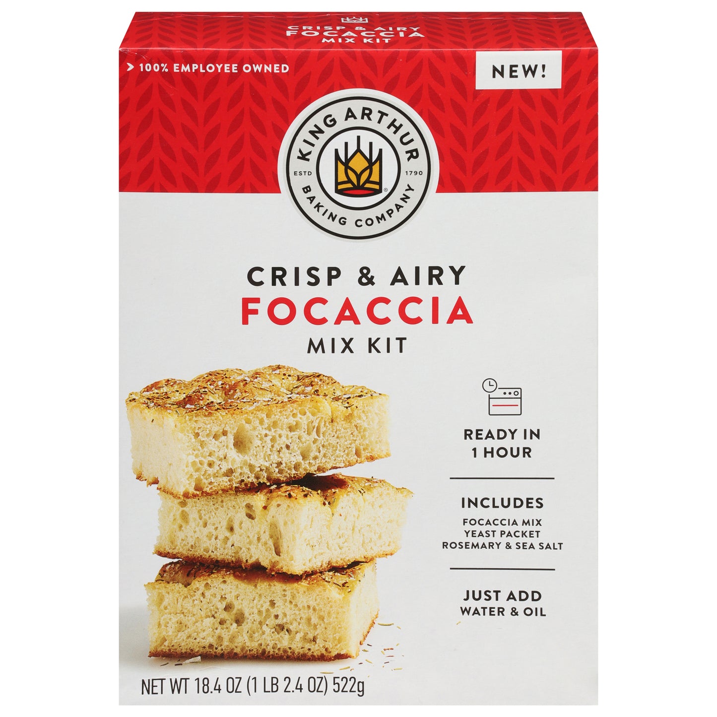 King Arthur Baking Company - Mix Kit Focaccia - Cs Of 6-18.4 Oz