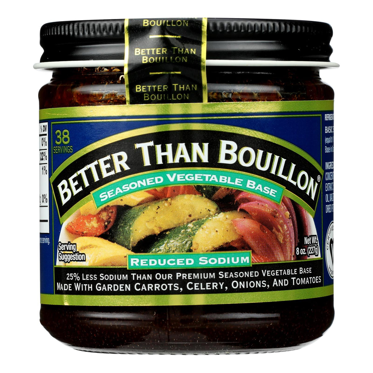 Better Than Bouillon Seasoned Vegetable Base - Reduced Sodium - Case Of 6 - 8 Oz.