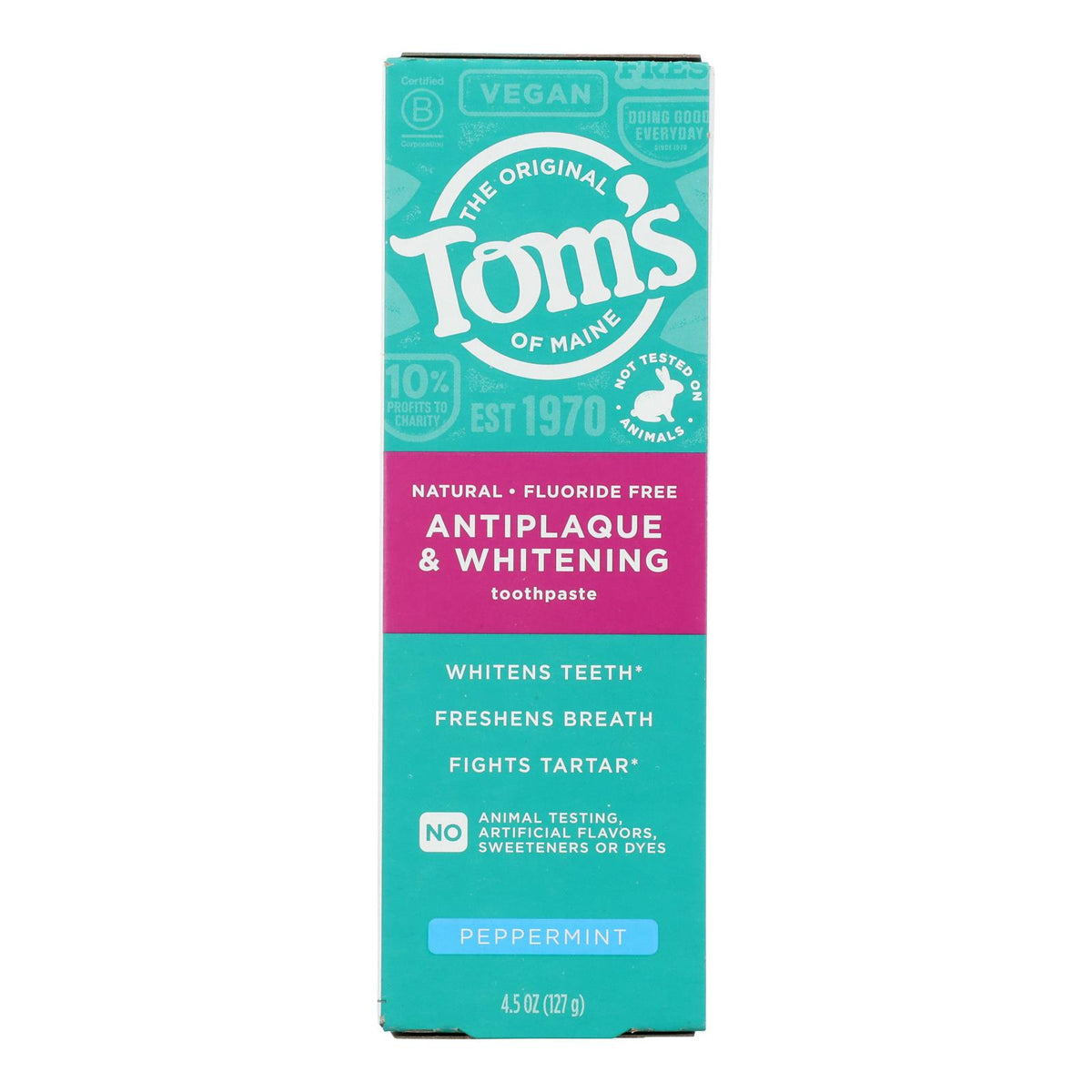 Tom's Of Maine - Tp A/p T/c Whtng Pprmnt - Cs Of 6-4.5 Oz