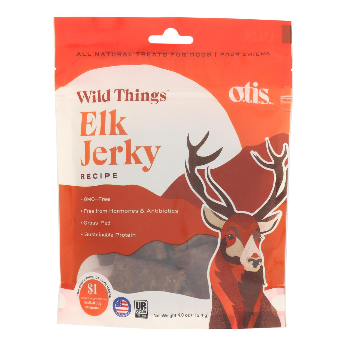 Wild Things - Dog Treat Jerky Elk - Cs Of 6-4 Oz