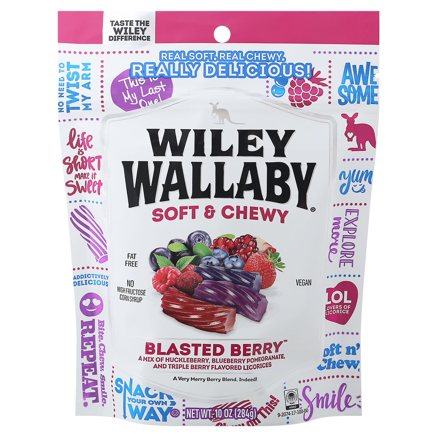 Wiley Wallaby - Licorice Blasted Berry - Cs Of 10-10 Oz