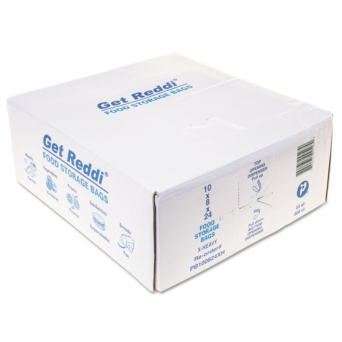 Inteplast Group Food Bags, 5.5 gal, 10" x 8" x 24", Clear, 500/Carton (IBSPB100824XH)