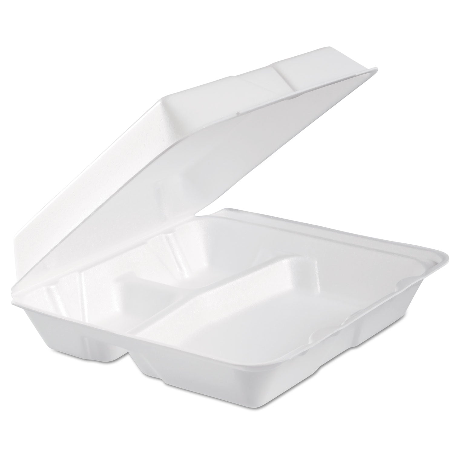 Dart Foam Hinged Lid Container, 3-Compartment, 9.3 x 9.5 x 3, White, 100/Bag, 2 Bag/Carton (DCC95HTPF3R)
