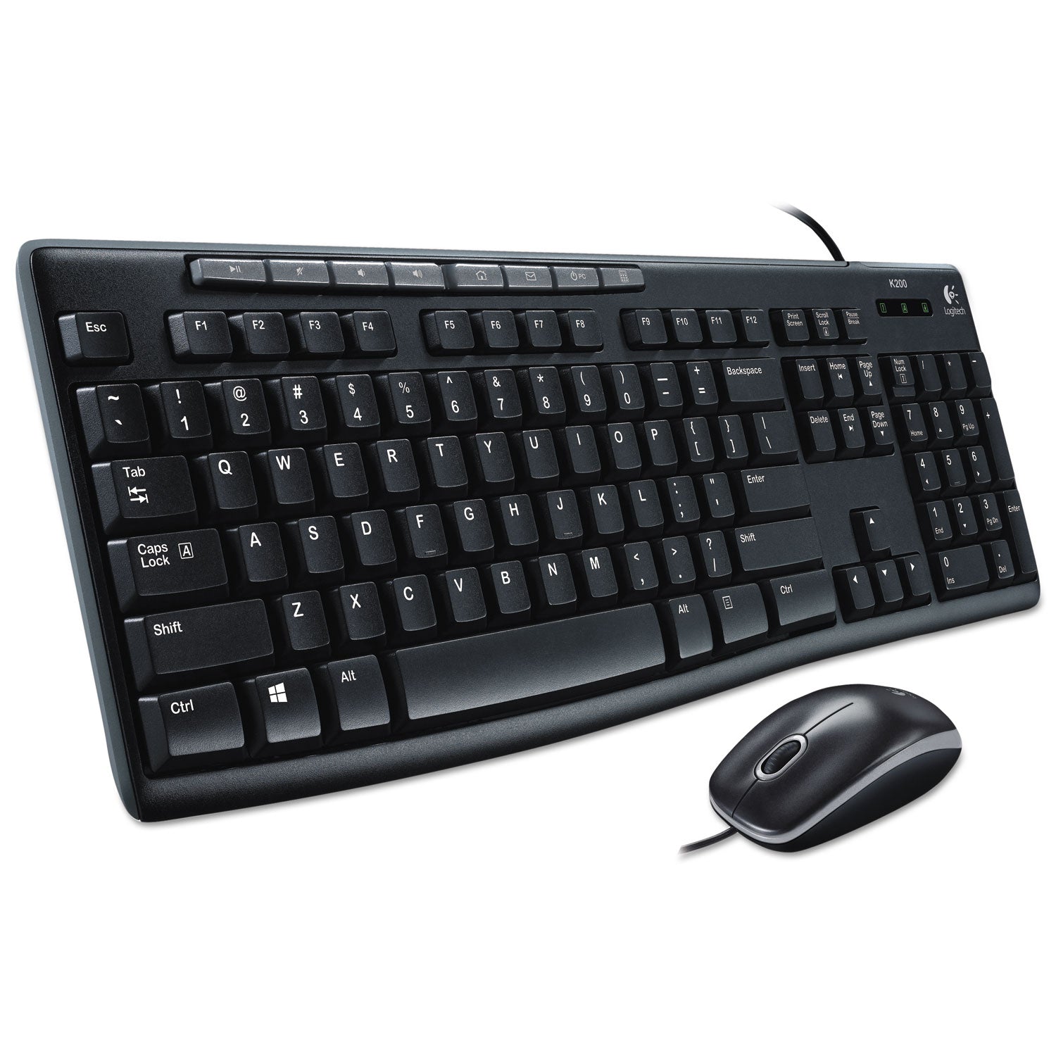 Logitech Wired Media Combo MK200, USB 2.0, Black (LOG920002714)