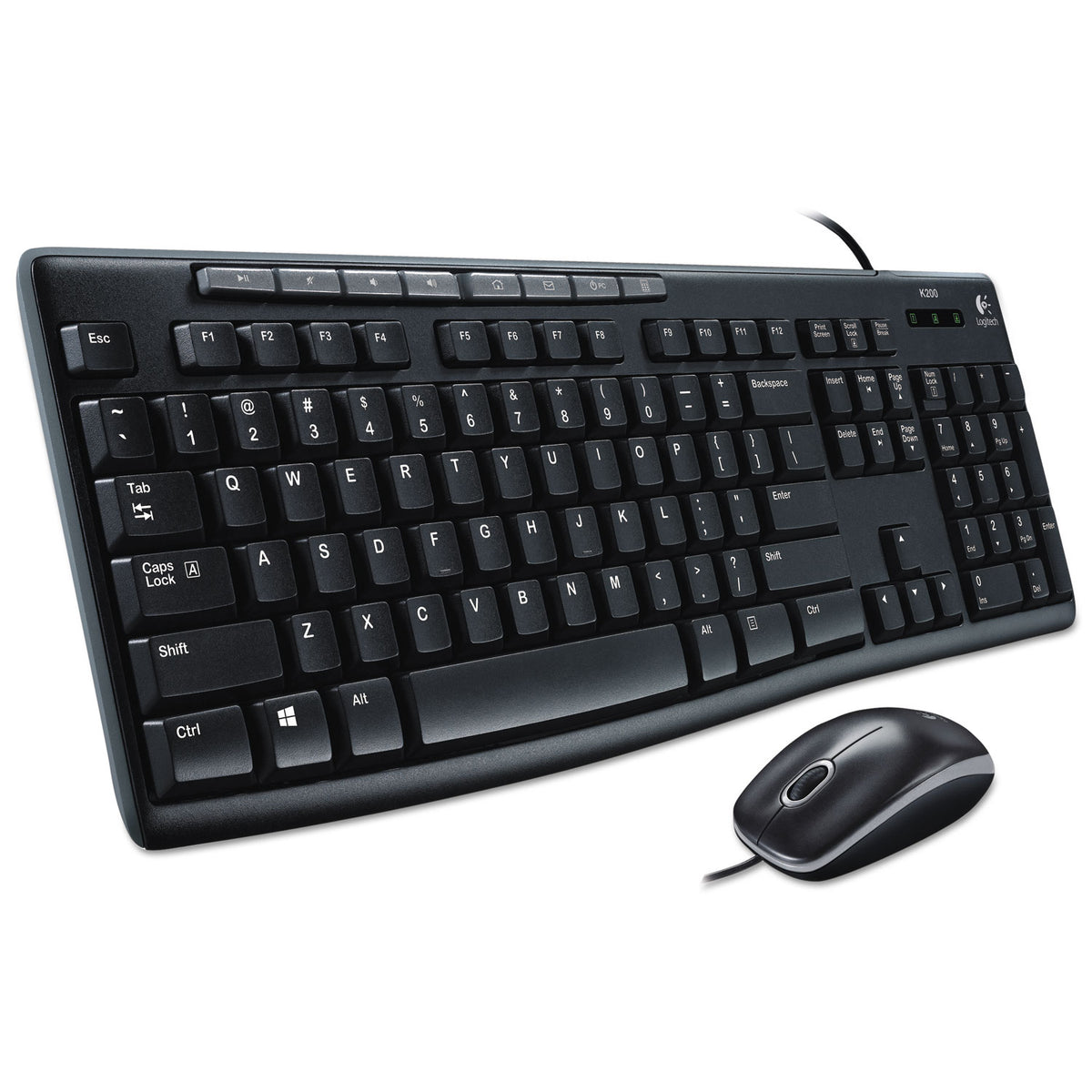 Logitech Wired Media Combo MK200, USB 2.0, Black (LOG920002714)