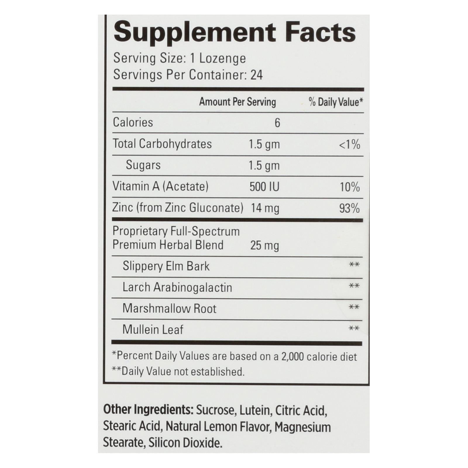 Quantum Therazinc Cold Season Plus Lozenges Lemon - 14 Mg - 24 Lozenges