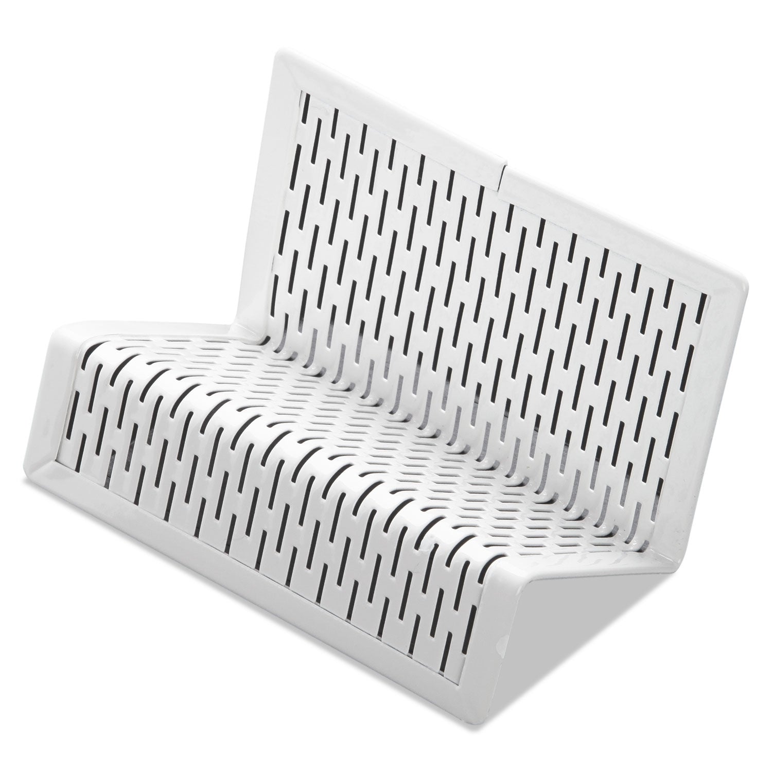 Artistic Urban Collection Punched Metal Business Card Holder, Holds 50 2 x 3.5 Cards, Perforated Steel, White (AOPART20001WH)