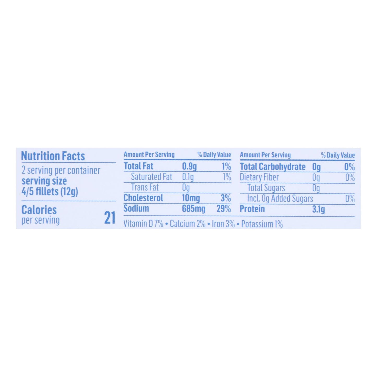Fish Tales - Anchovy Fillets Olive Oil - Case Of 12-1.6 Oz