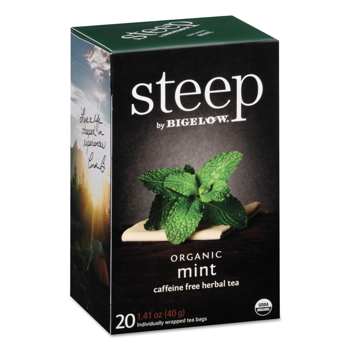 Bigelow steep Tea, Mint, 1.41 oz Tea Bag, 20/Box (BTC17709)