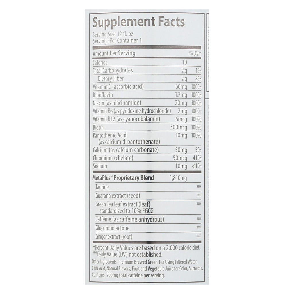 Celsius Non-carbonated Raspberry Acai Green Tea Dietary Supplement  - Case Of 12 - 12 Fz