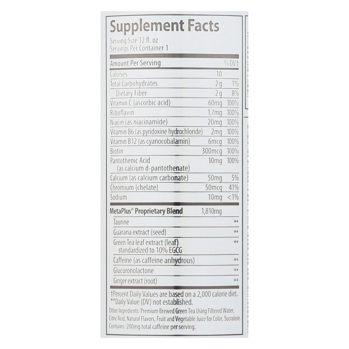 Celsius Non-carbonated Raspberry Acai Green Tea Dietary Supplement  - Case Of 12 - 12 Fz
