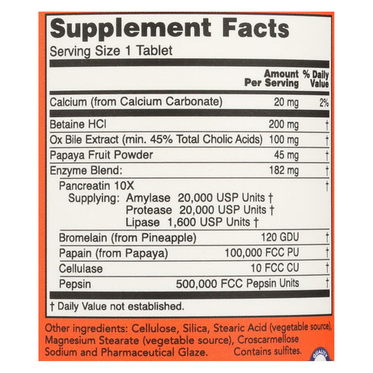 Now Foods - Super Enzymes - Ea Of 1-90 Tab