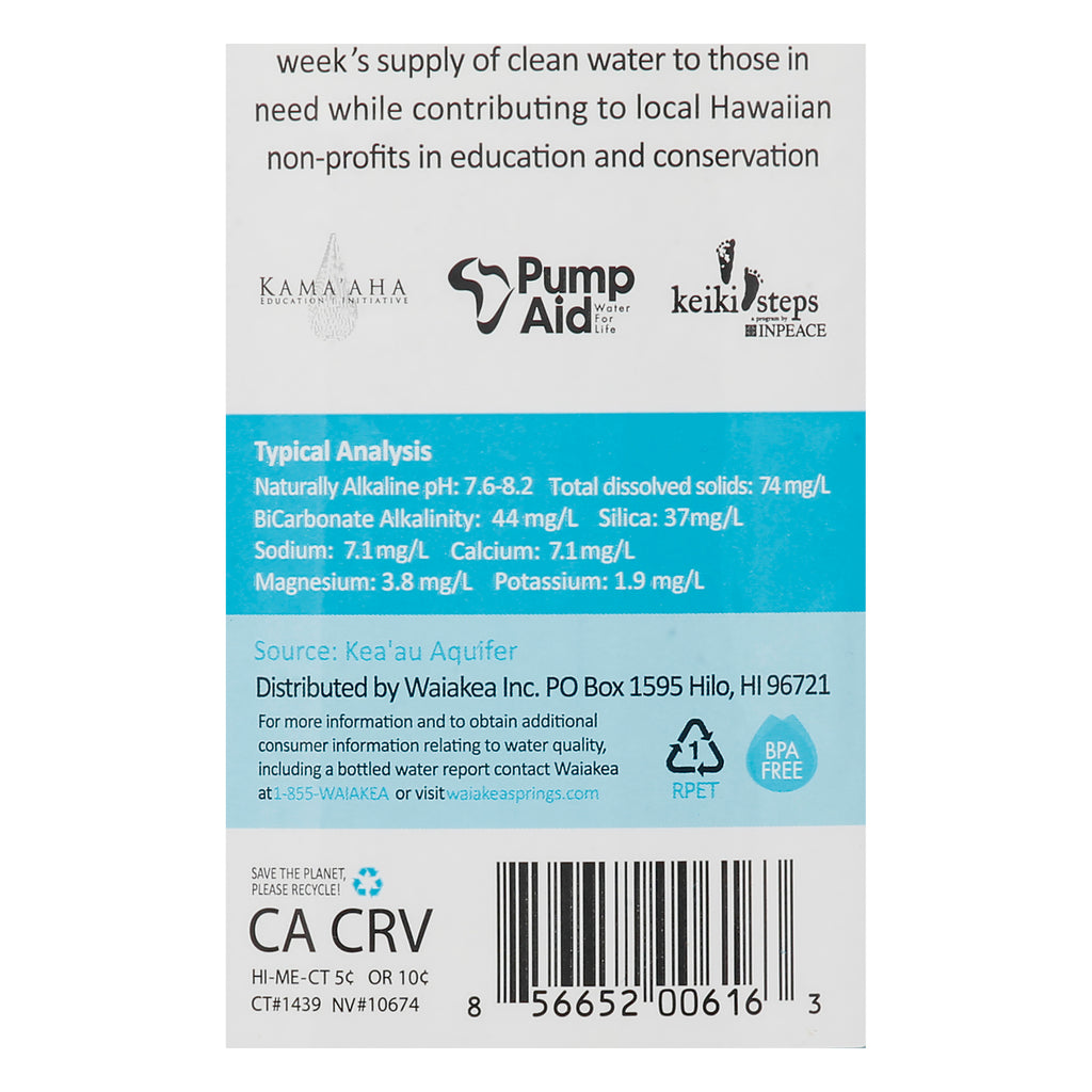 Waiakea - Water Volcanic - Case Of 12 - 1.5 Ltr
