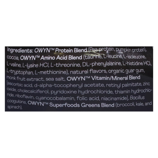 Owyn-only What You Need - Protein Pwdr Elite Choc - Cs Of 3-1.32 Lb