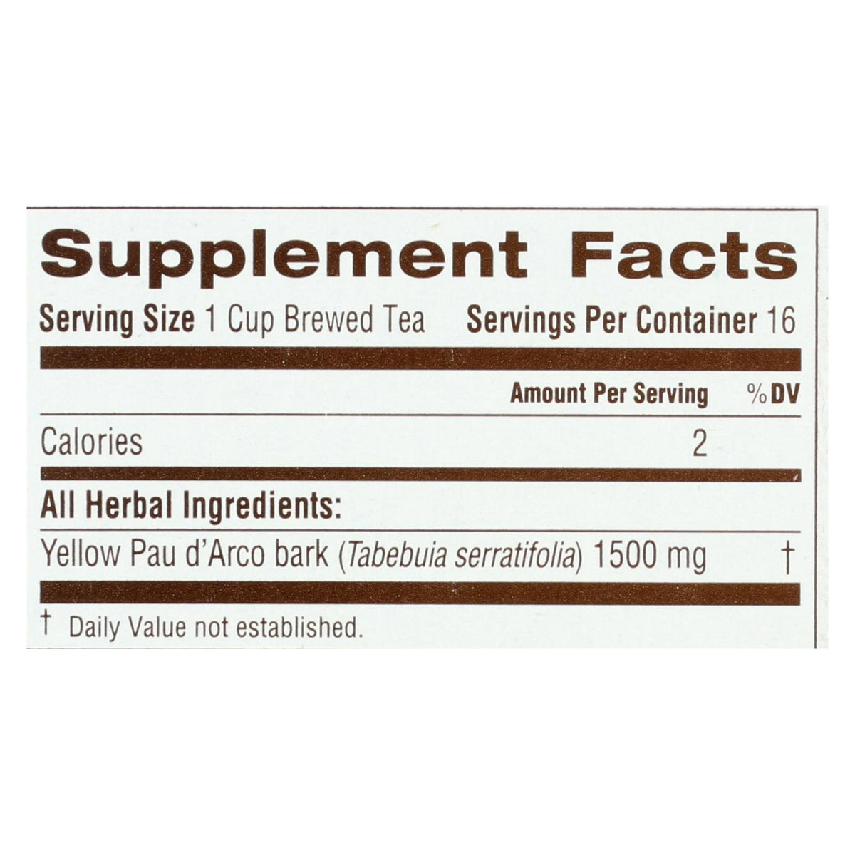 Traditional Medicinals Pau D'arco Caffeine Free Herbal Tea - 16 Bags
