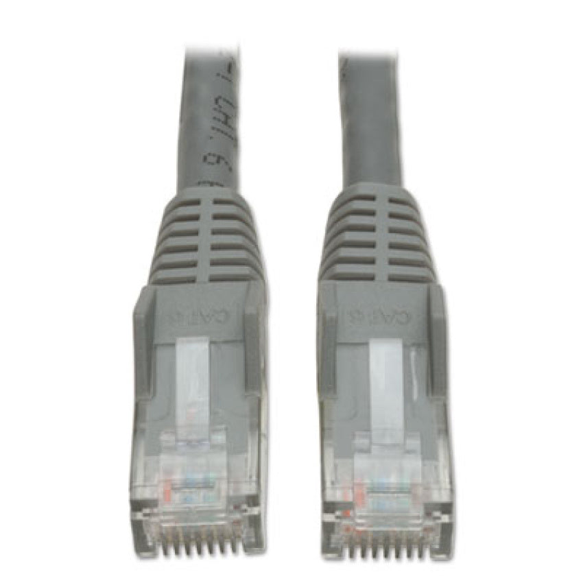 Tripp Lite CAT6 Gigabit Snagless Molded Patch Cable, 10 ft, Gray (N201010GY)