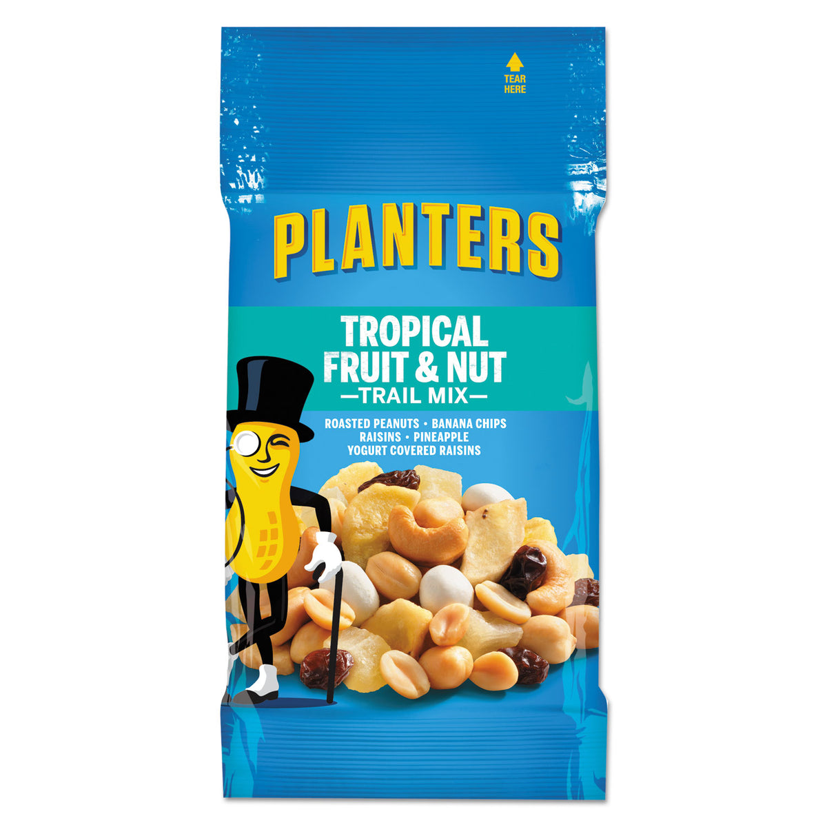 Planters Trail Mix, Tropical Fruit and Nut, 2 oz Bag, 72/Carton (PTN00026)