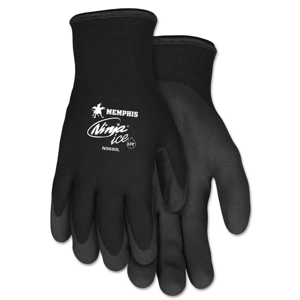 MCR Safety Ninja Ice Gloves, Black, Large (CRWN9690L)