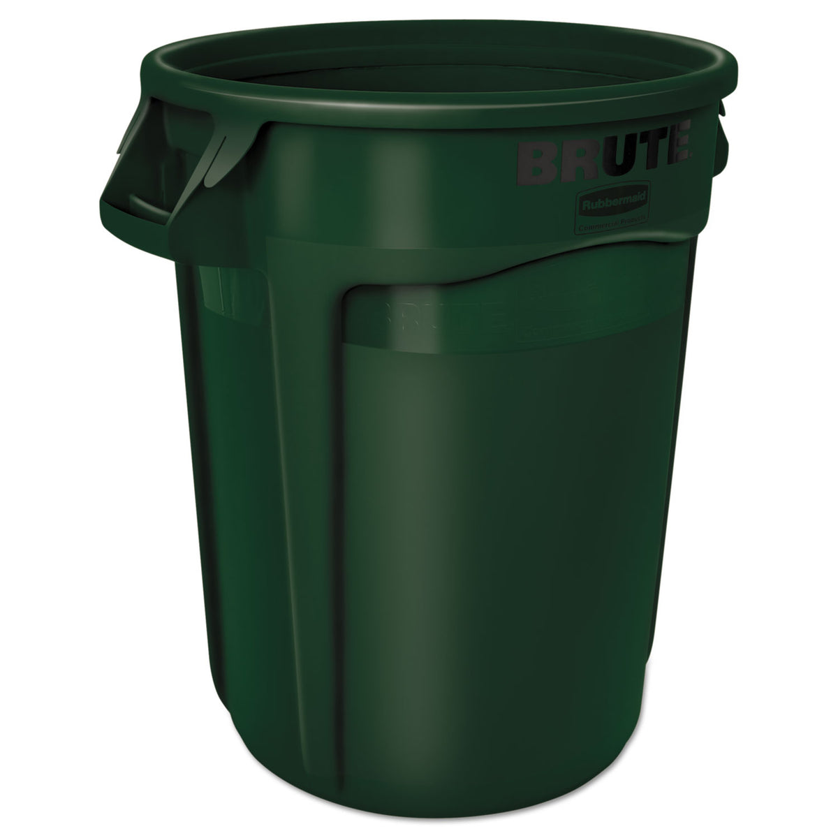 Rubbermaid Commercial Vented Round Brute Container, 32 gal, Plastic, Dark Green (RCP2632DGR)