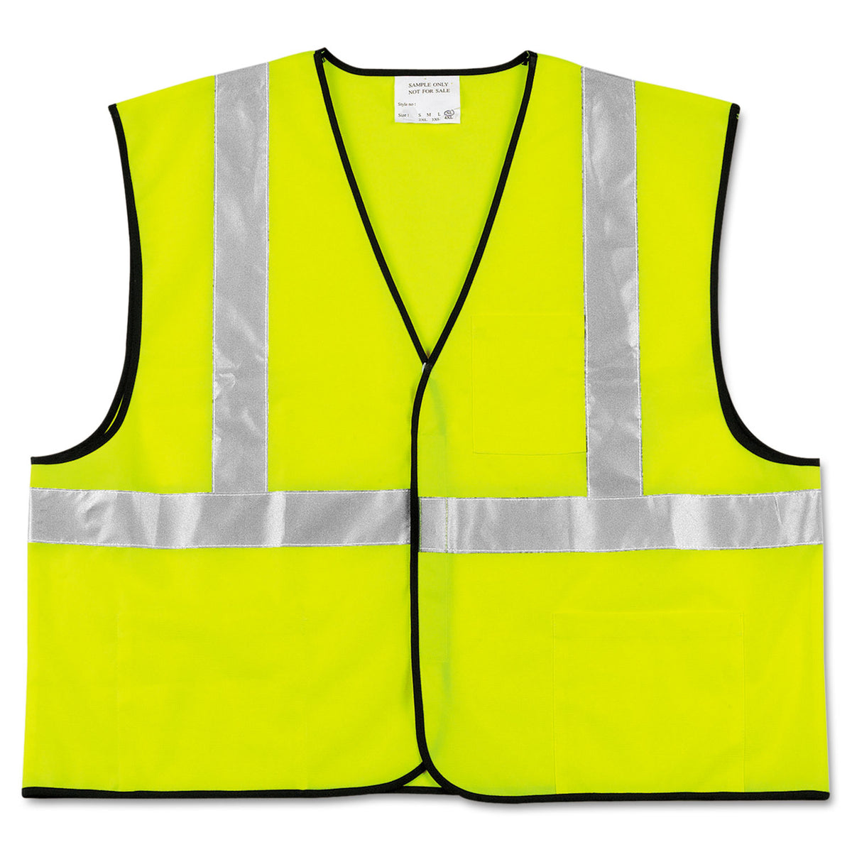 MCR Safety Class 2 Safety Vest, Polyester, 2X-Large, Fluorescent Lime with Silver Stripe (CRWVCL2SLXL2)