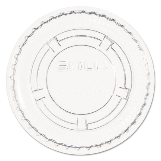 Dart Portion/Souffle Cup Lids, Fits 0.5 oz to 1 oz Cups, PET, Clear, 125 Pack, 20 Packs/Carton (DCCPL100N)