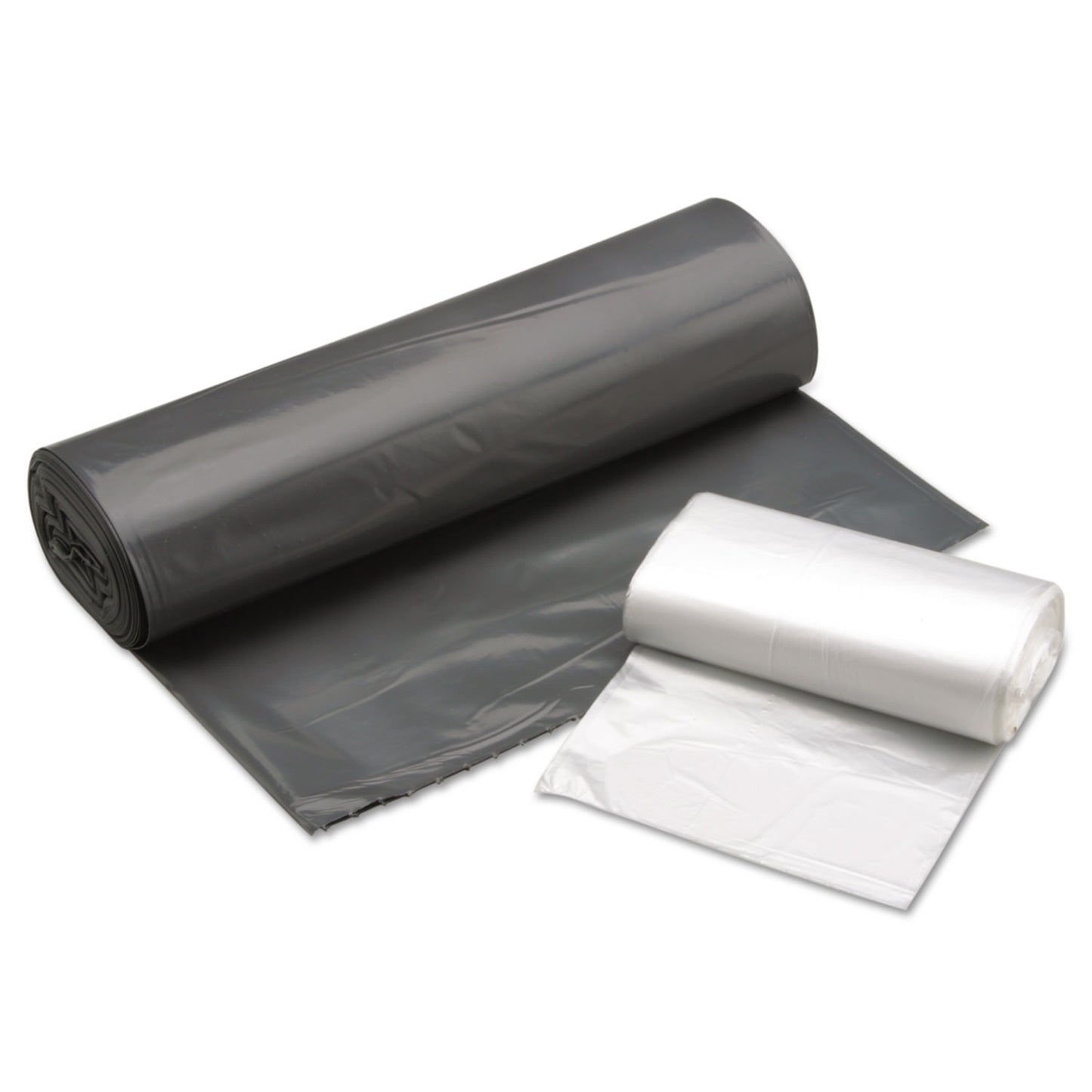 AbilityOne 8105015171358, SKILCRAFT High Density Coreless Roll Can Liners, 57 gal, 25.4 mic, 36" x 58", Gray, Perforated Roll, 100/Box