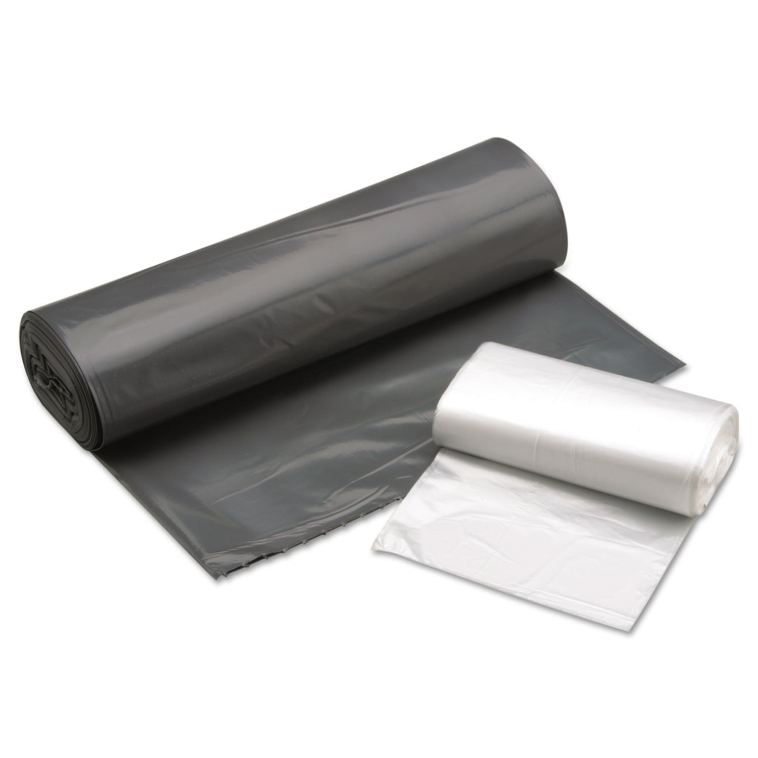 AbilityOne 8105015171358, SKILCRAFT High Density Coreless Roll Can Liners, 57 gal, 25.4 mic, 36" x 58", Gray, Perforated Roll, 100/Box