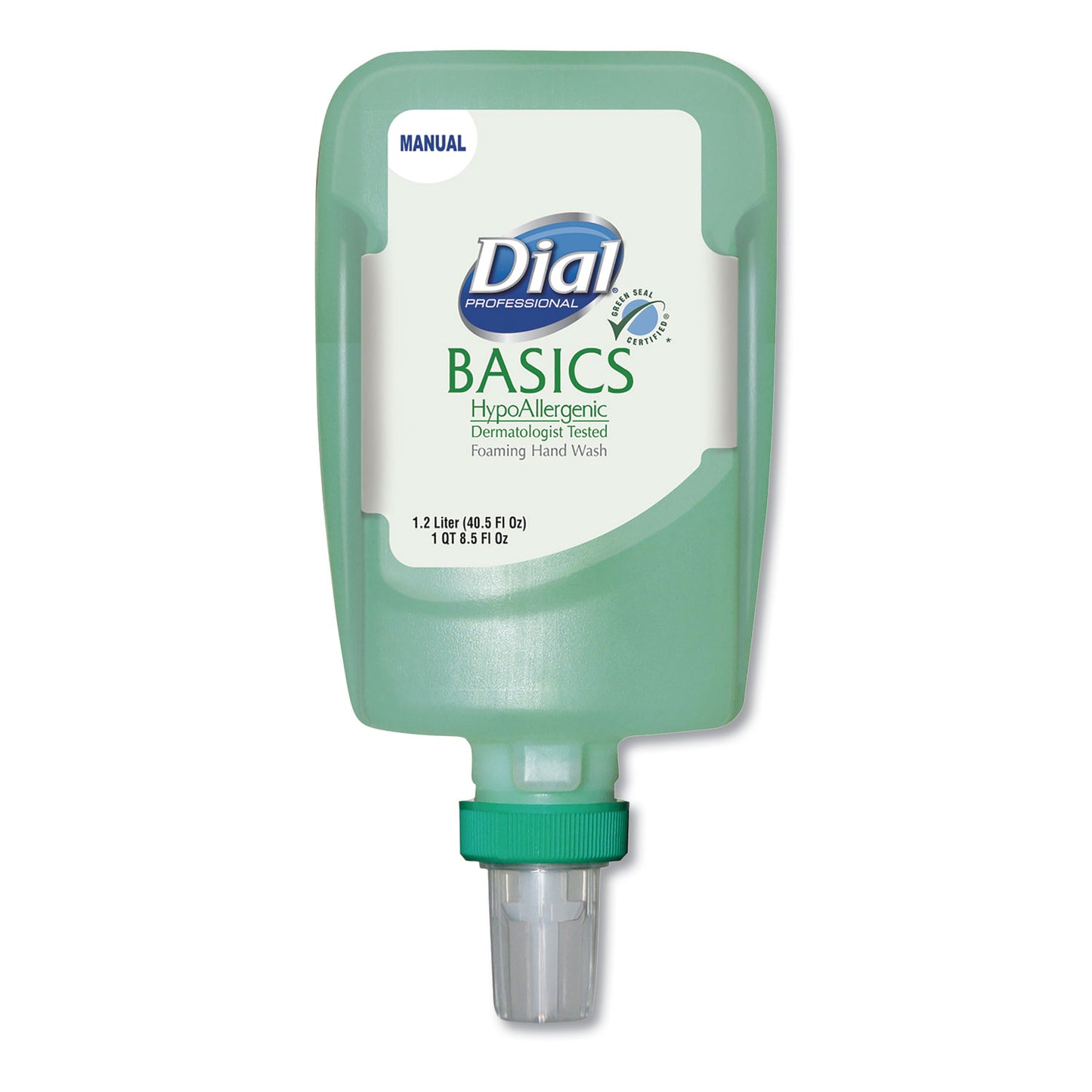 Dial Professional Basics Hypoallergenic Foaming Hand Wash Refill for FIT Manual Dispenser, Honeysuckle Scent, 1.2 L (DIA16714EA)