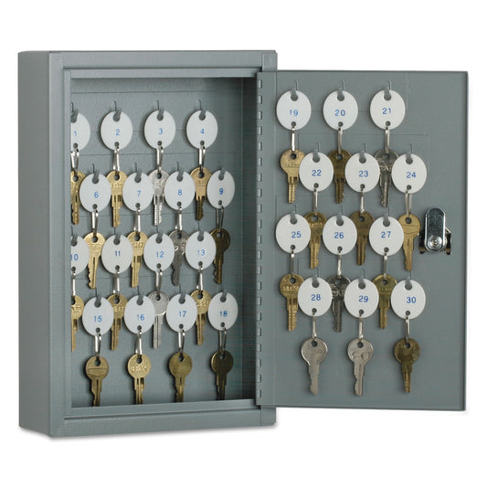 AbilityOne 7125011515435, SKILCRAFT Locking Key Cabinet, 30-Key, Steel, Gray, 8 x 2.63 x 12.25