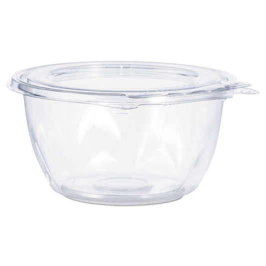 Dart Tamper-Resistant, Tamper-Evident Bowls with Flat Lid, 16 oz, 5.5" Diameter x 2.7"h, Clear, Plastic, 240/Carton (DCCCTR16BF)