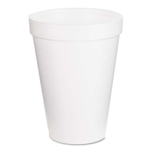 Dart Foam Drink Cups, 12 oz, White, 25/Pack (DCC12J12BG)