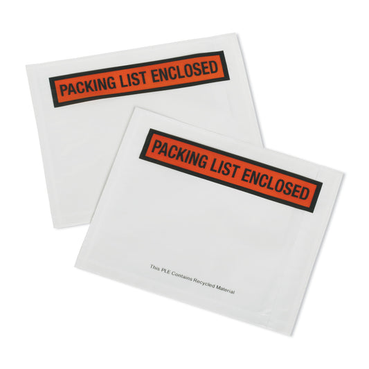 AbilityOne 8105016749014, SKILCRAFT Packing List Envelope, Top-Print Front: Packing List Enclosed, 4.5 x 5.5, White/Orange/Black, 100/PK