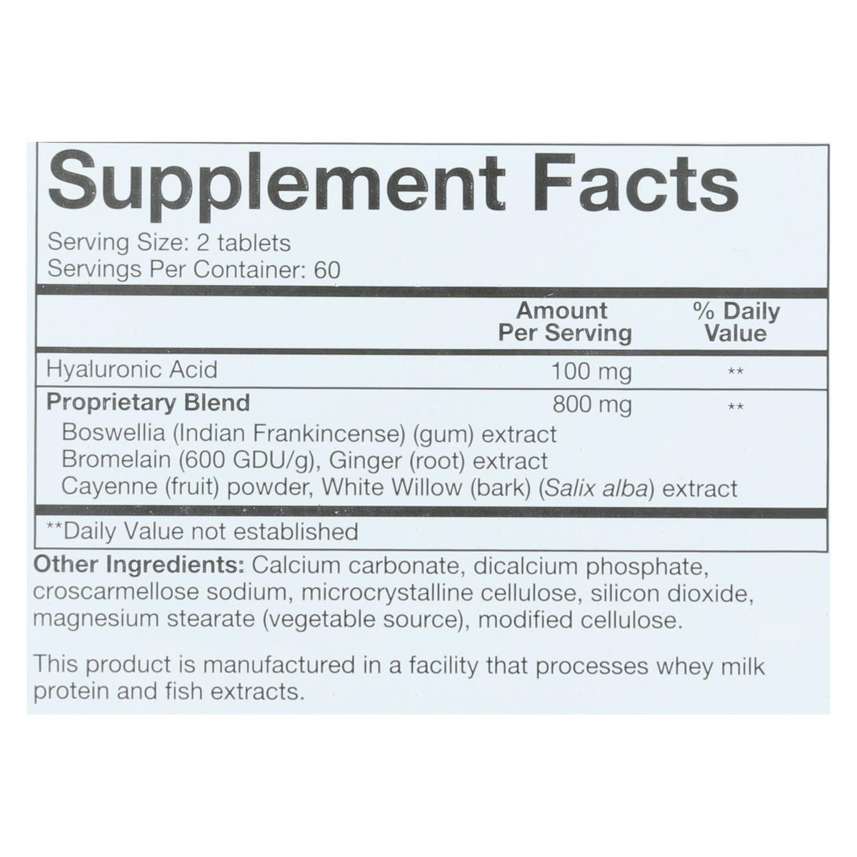 One Serving Size Of Youtheory Hyaluronic Acid Advanced  - 1 Each - 120 Tab
