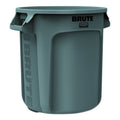 Rubbermaid Commercial Vented Round Brute Container, 10 gal, Plastic, Gray (RCP2610GRA)