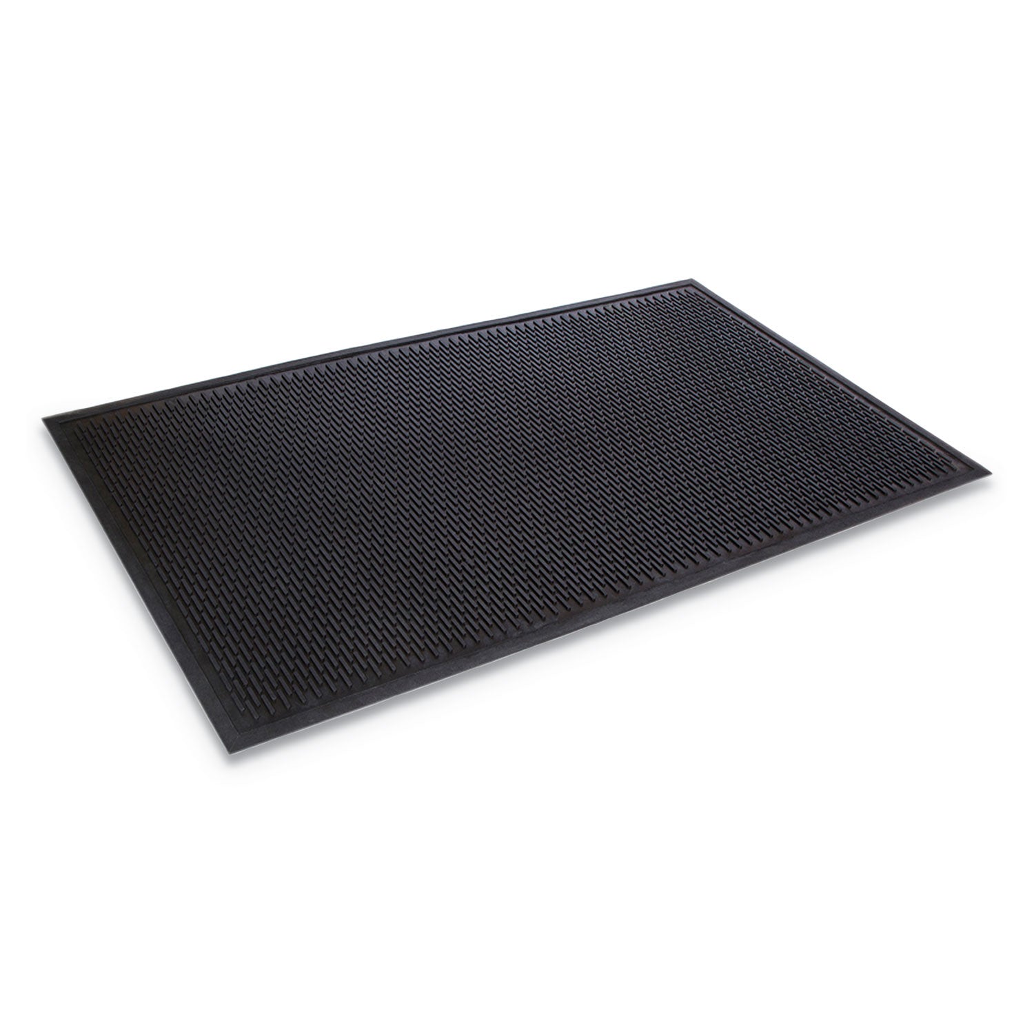 Crown-Tred Indoor/Outdoor Scraper Mat, Rubber, 35.5 x 59.5, Black (CWNTD0035BK)