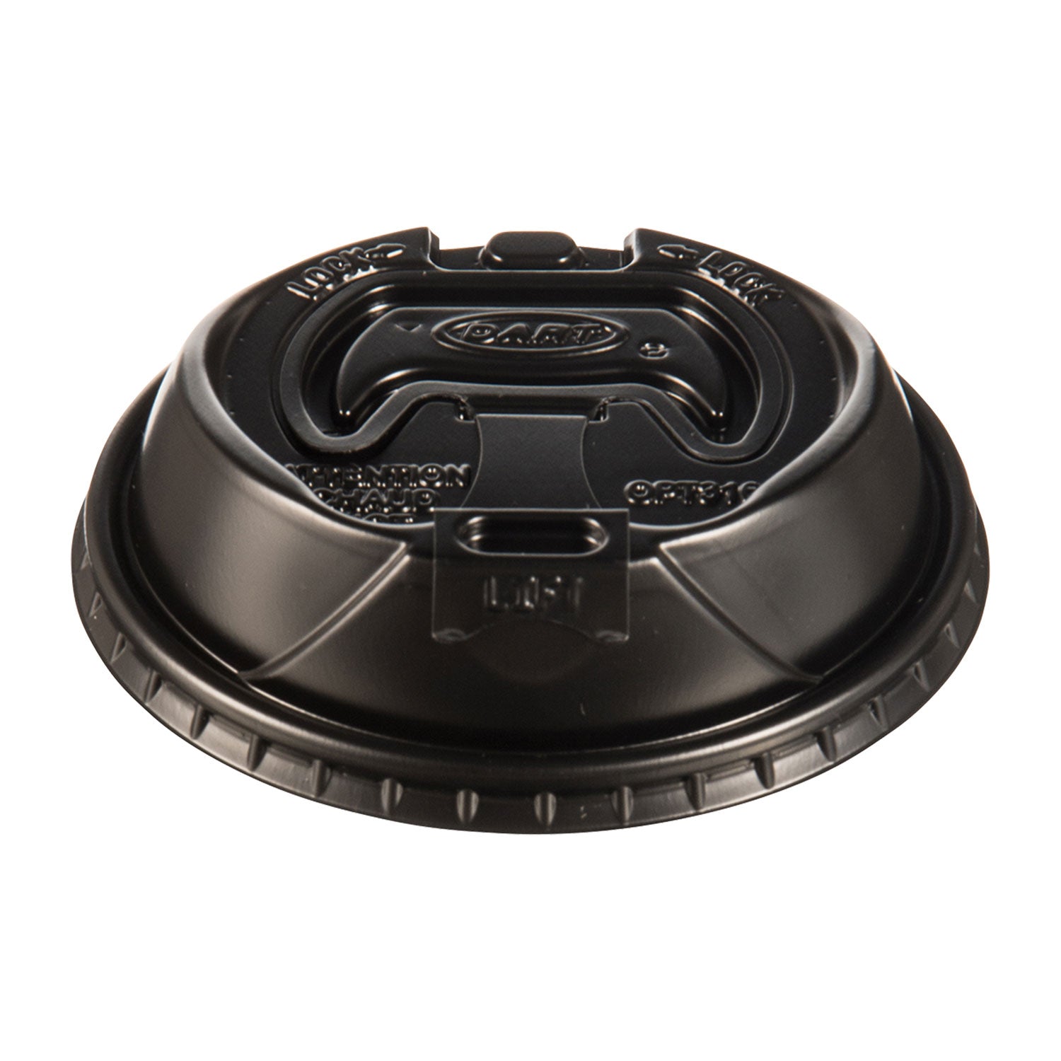 Dart Optima Reclosable Lids for Hot Paper Cups, Fits 10 oz to 24 oz Cups, Black, 1,000/Carton (SCCOPT316B)
