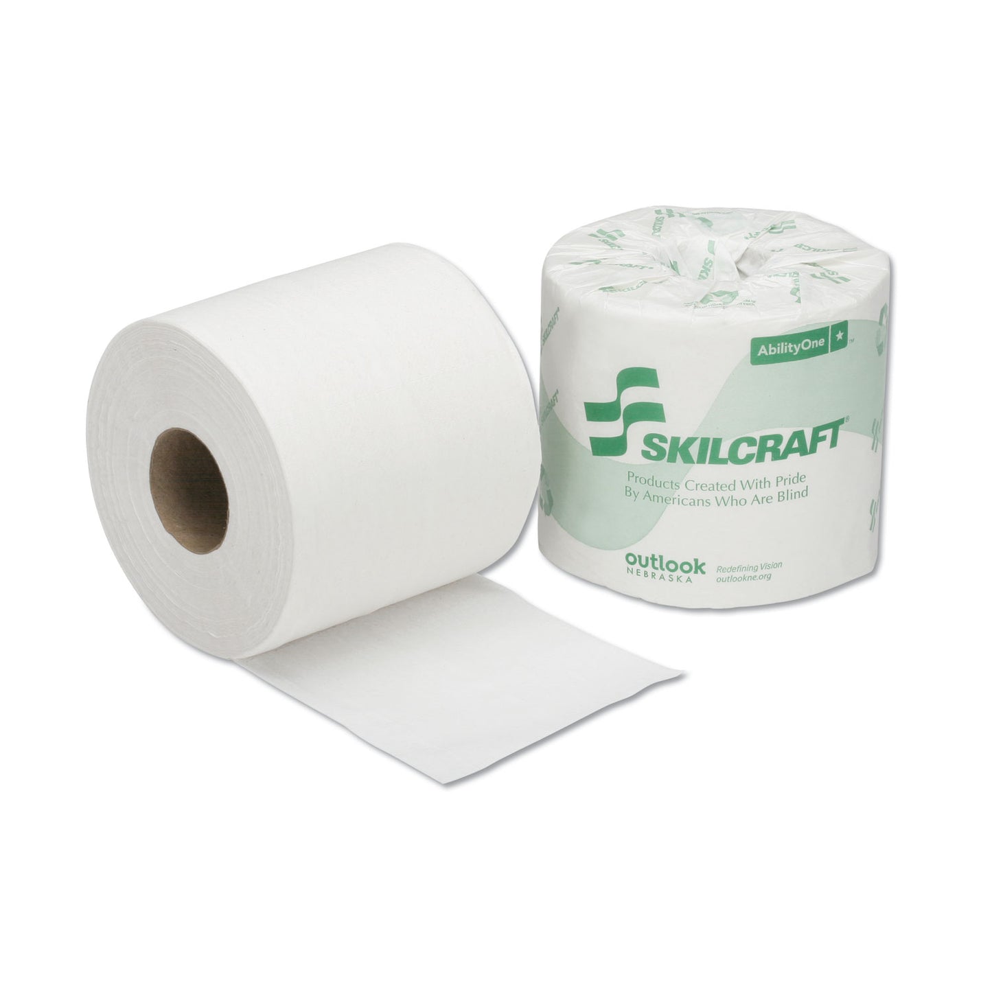 AbilityOne 8540016308729, SKILCRAFT Toilet Tissue, Septic Safe, 2-Ply, White, 500/Roll, 96 Roll/Box